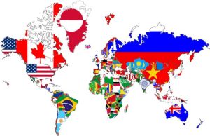 Mapa de banderas del mundo